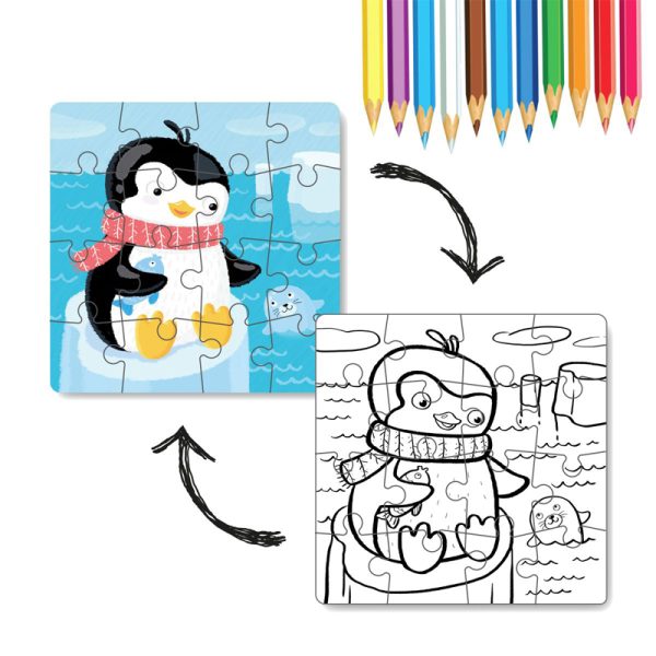 Colouring Puzze 2 in 1 - Penguin - Image 3