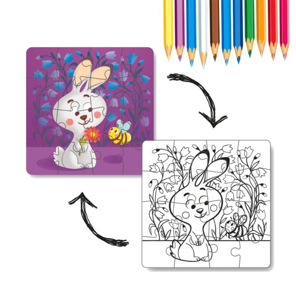 Colouring Puzzle 2 in 1 - Rabbit - Image 3
