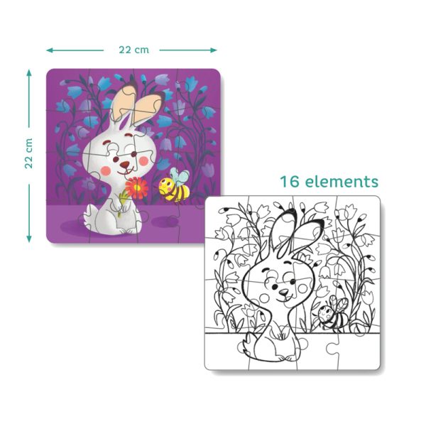Colouring Puzzle 2 in 1 - Rabbit - Image 4